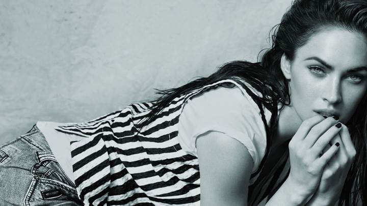 Megan Fox Black N White Looking At Camera